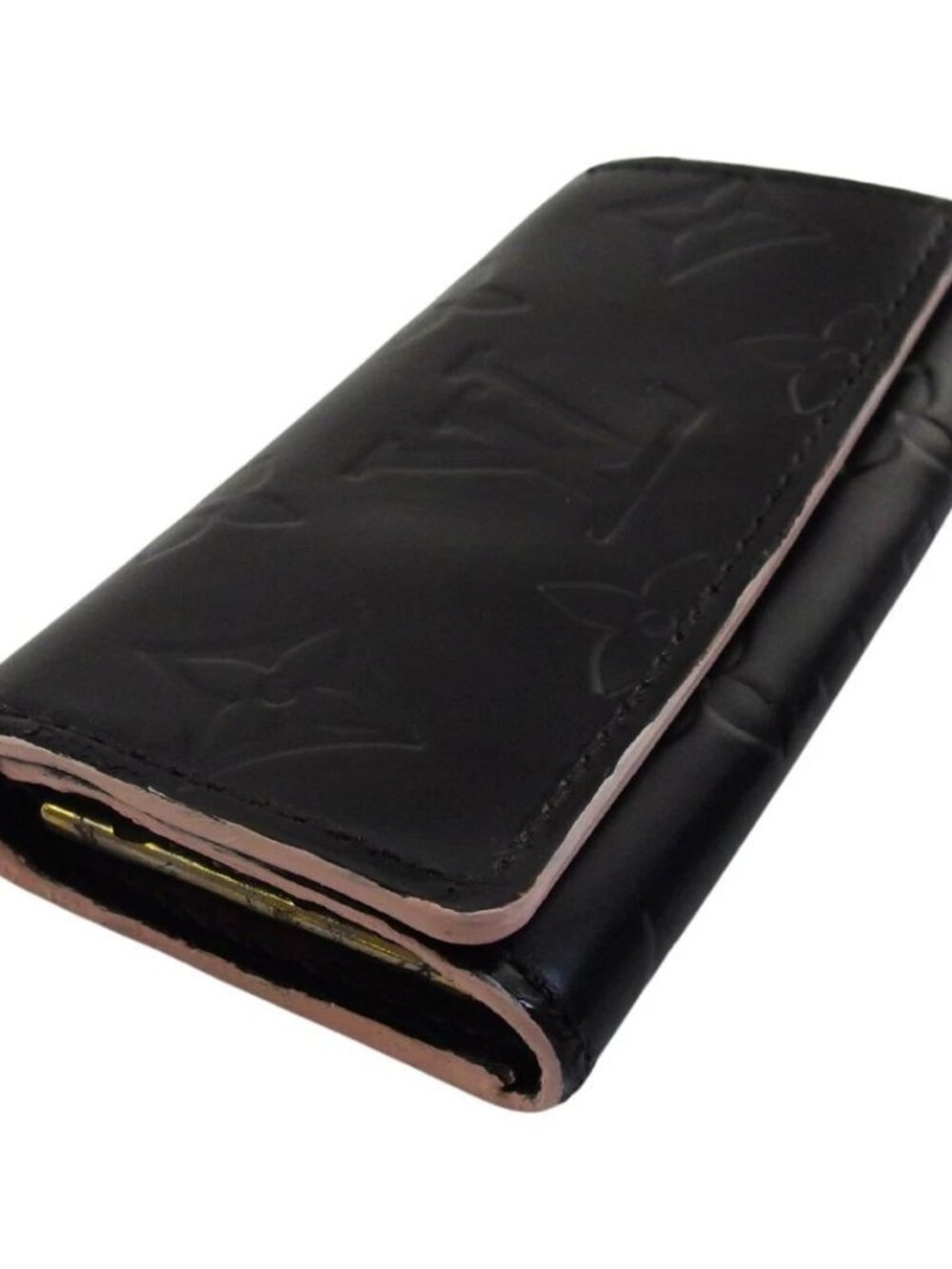 LOUIS VUITTON Key holder Matte black x pink Women Authentic secondhand